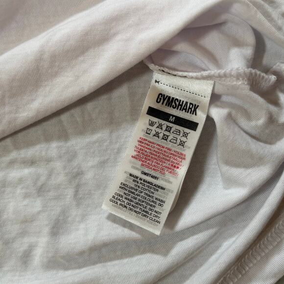 NWOT Gymshark White Raglan Sleeve Baseball T-Shirt Size M Logo Tee Athletic Fit - Picture 5 of 8